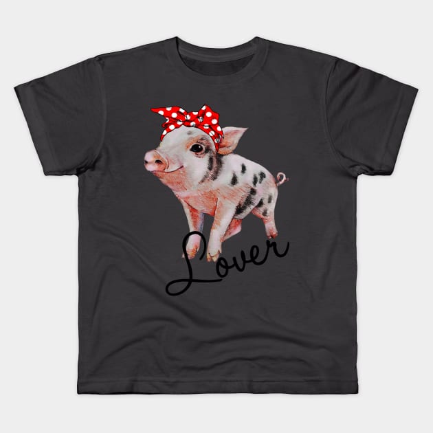 Pig Bandana Lovers. Kids T-Shirt by tonydale